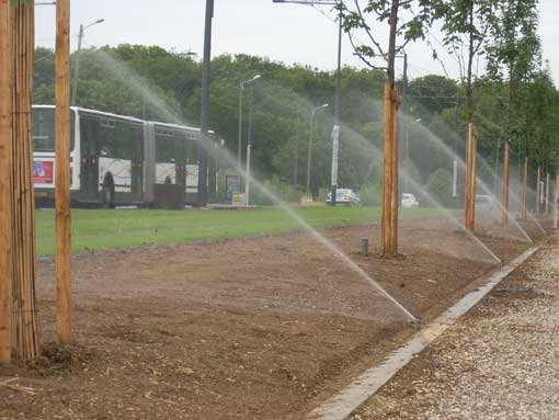The development of tramways Irrigating methods